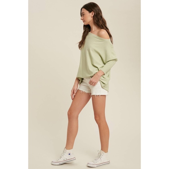 🆕 Sage Boatneck Dolman Top - Picture 9 of 10